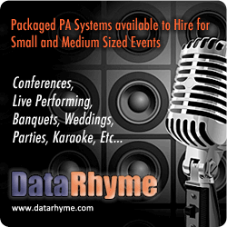 Datarhyme PA System Hire in London and SE - Concerts, Wedding, Parties Seminars, Etc..